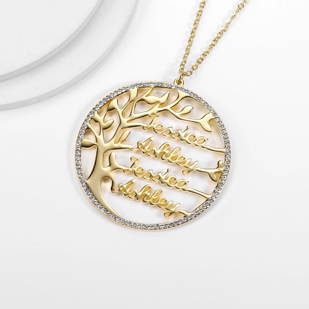 Personalized Tree of Life Pendant Necklace for Women (Metal: Rose Gold) |  Personalized family necklace, Family tree necklace, Tree of life pendant